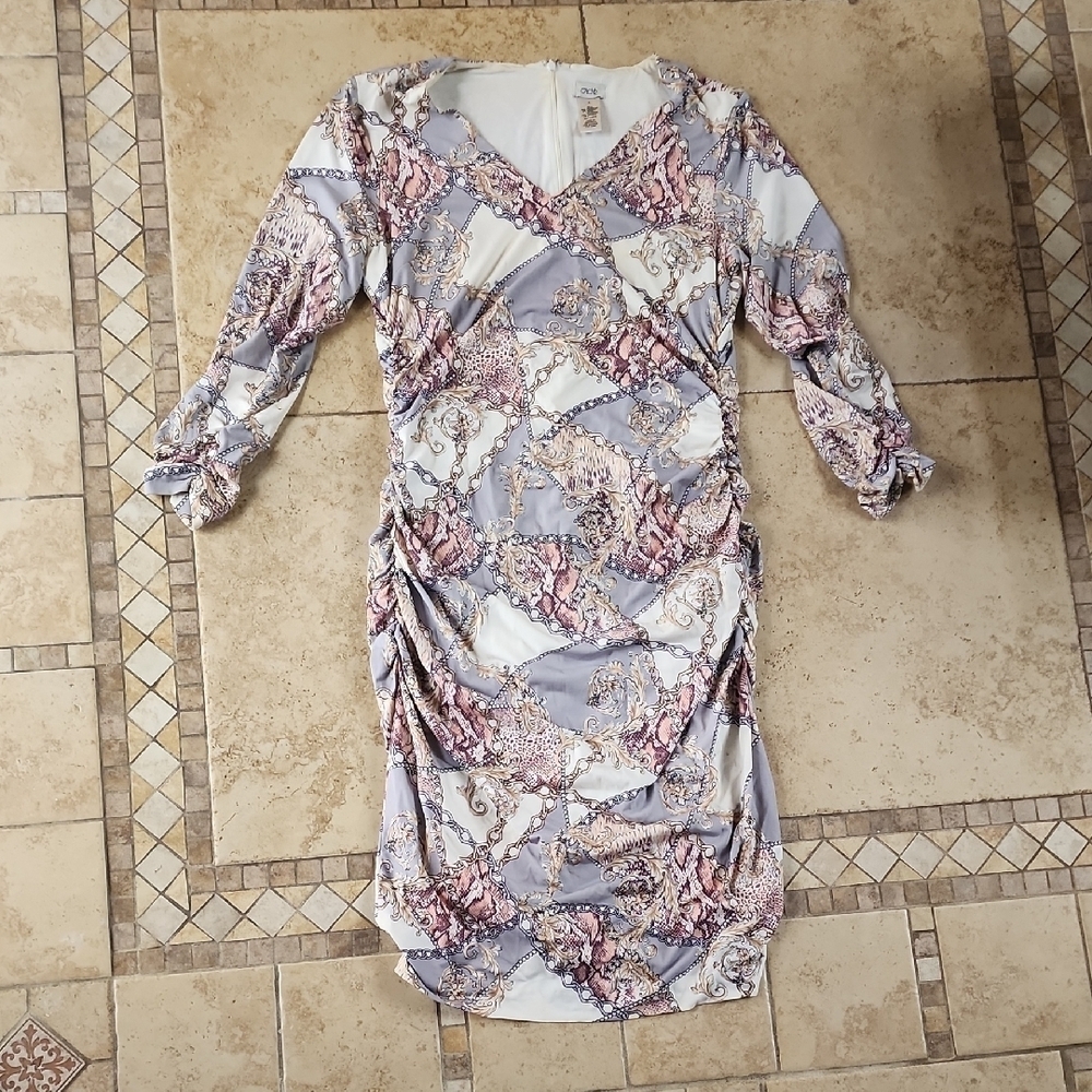 Cache Long Sleeve Ruched Dress